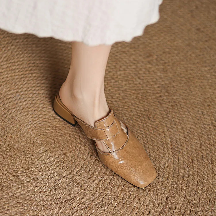 Mariette Genuine Leather Mules