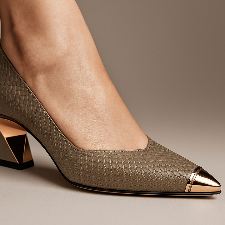 Amanda Gold-Tipped Heels