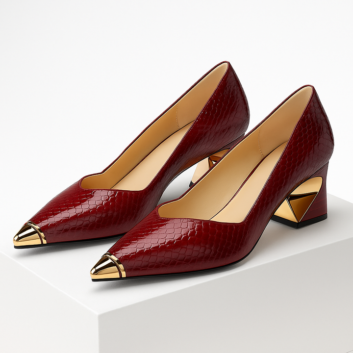 Amanda Gold-Tipped Heels