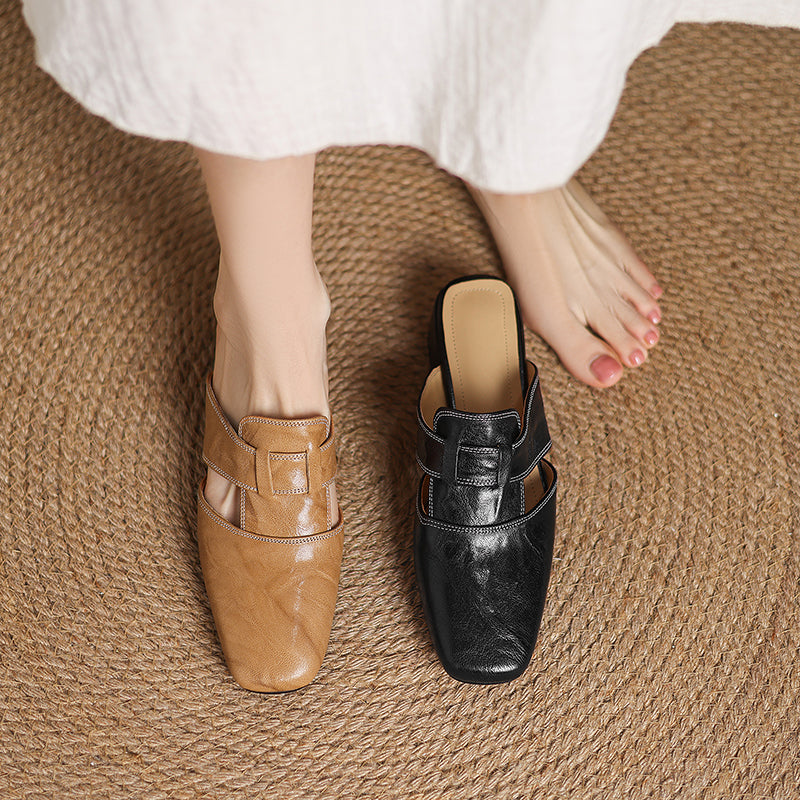 Mariette Genuine Leather Mules