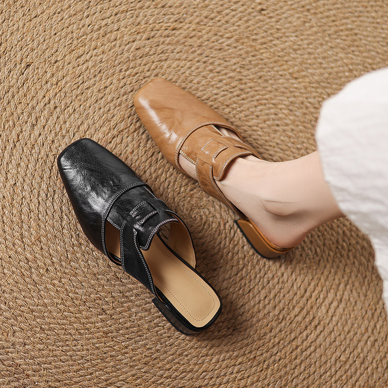 Mariette Genuine Leather Mules