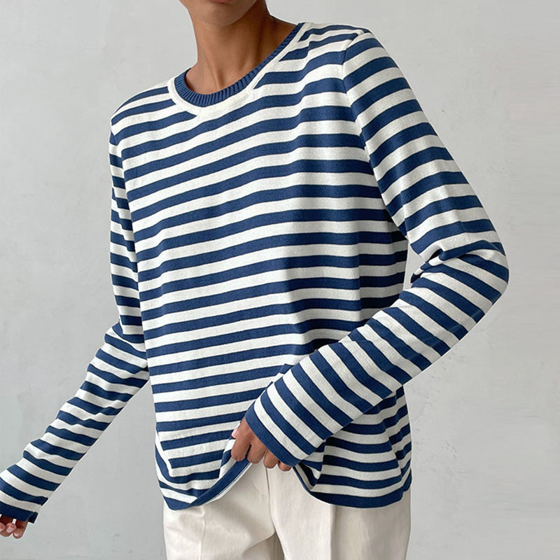 Elise Leroy Stylish Striped Long-Sleeve Top