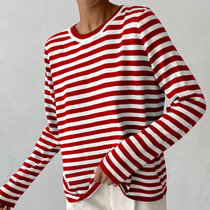 Elise Leroy Stylish Striped Long-Sleeve Top