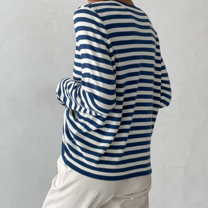 Elise Leroy Stylish Striped Long-Sleeve Top