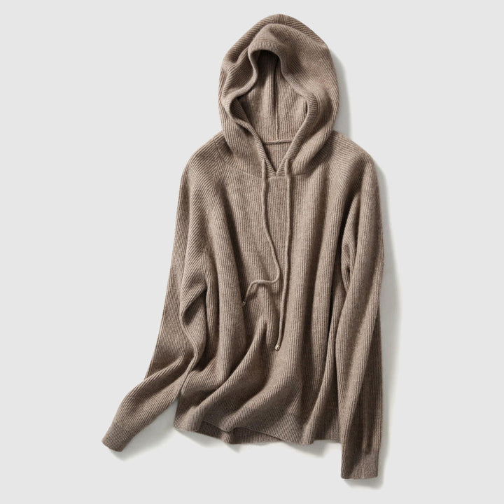 Women's Winter Sweater with Hood in Luxurious Knitted Cashmere