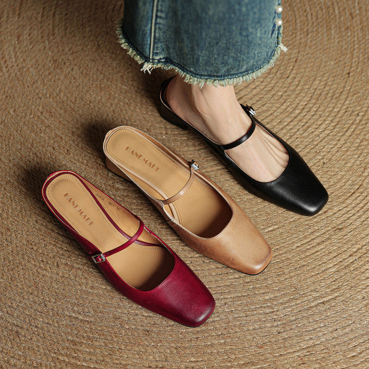 Esmer Authentic Leather Slip-On Mules