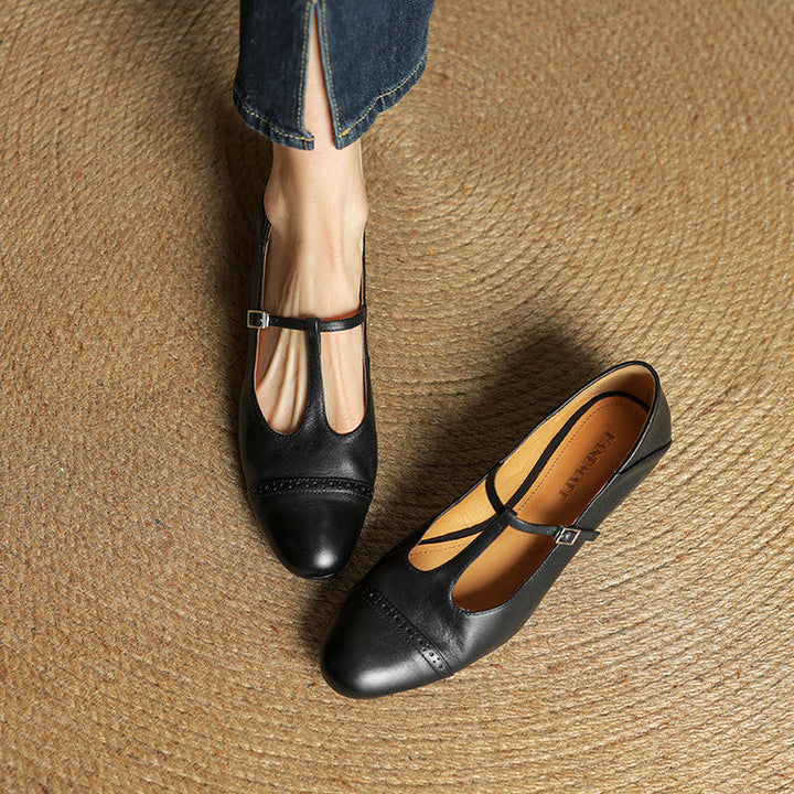 Graneth Authentic Leather Ballet Flats