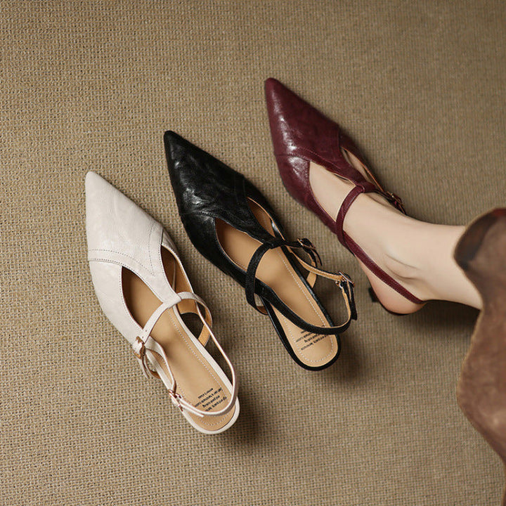 Authentic Noir Leather High Heels