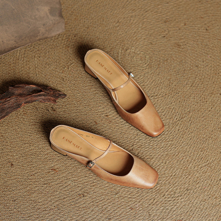 Esmer Authentic Leather Slip-On Mules