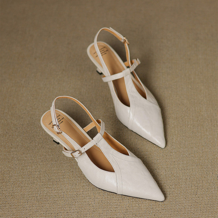 Authentic Noir Leather High Heels