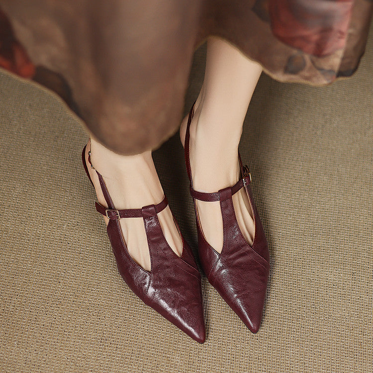 Authentic Noir Leather High Heels