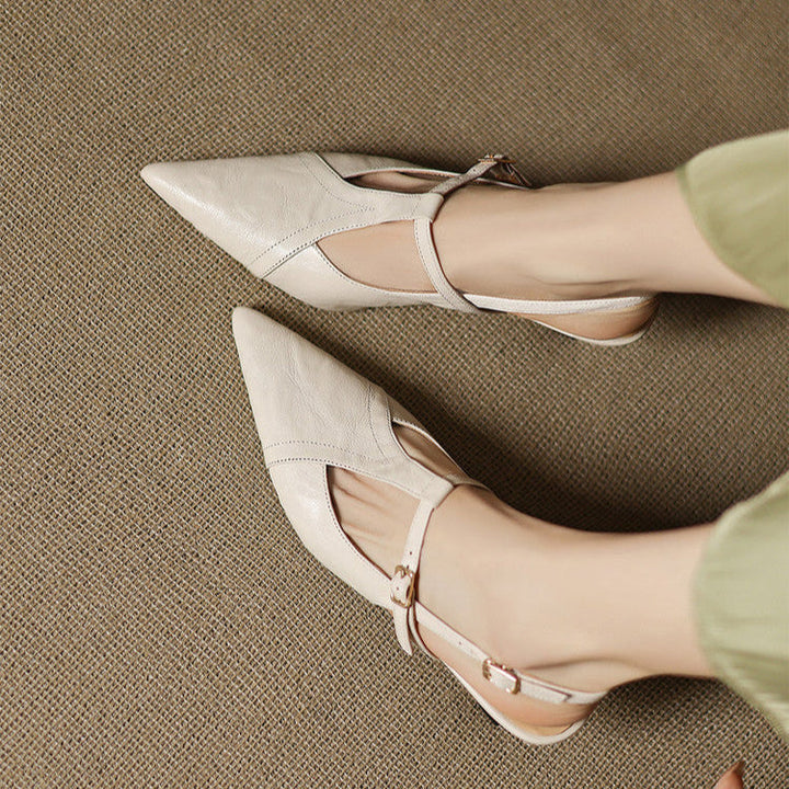 Authentic Noir Leather High Heels