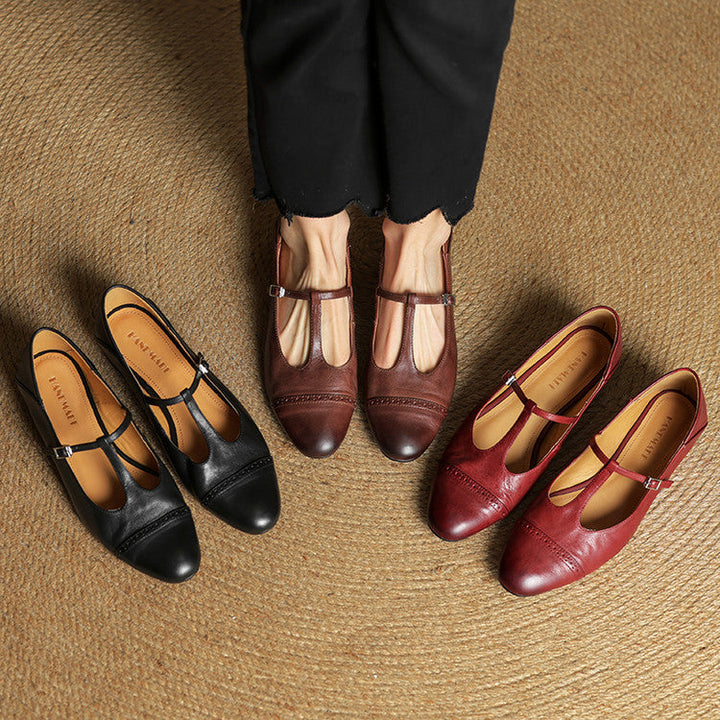 Graneth Authentic Leather Ballet Flats