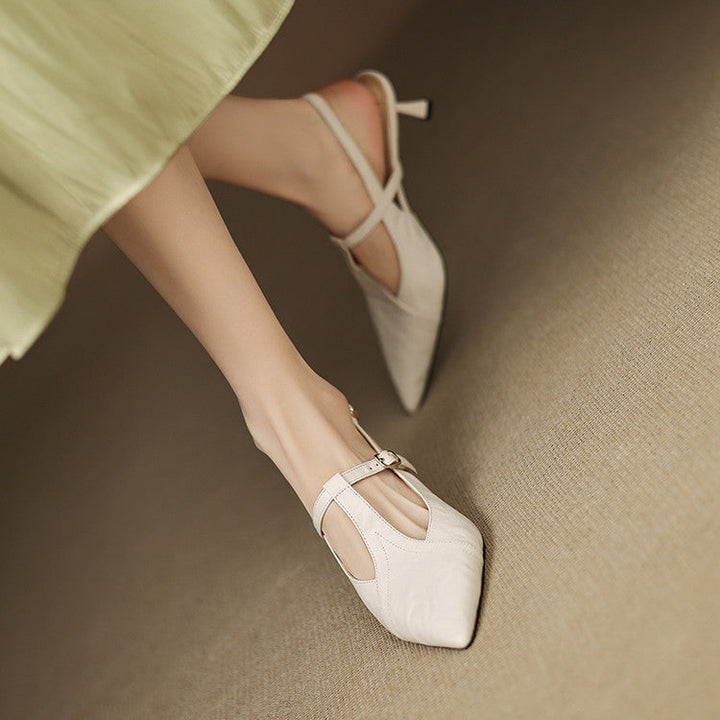 Authentic Noir Leather High Heels