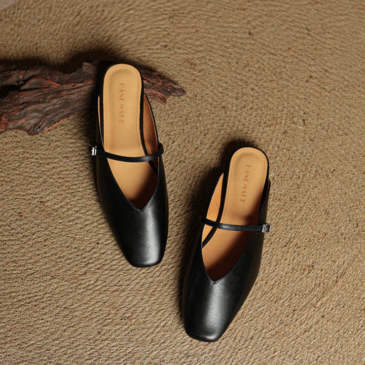 Miral Authentic Leather Slip-On Mules