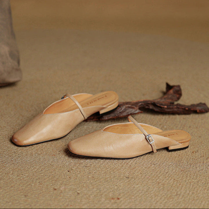 Miral Authentic Leather Slip-On Mules