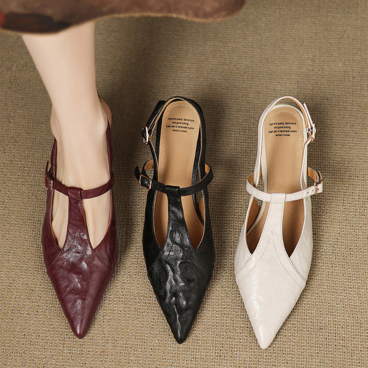 Authentic Noir Leather High Heels