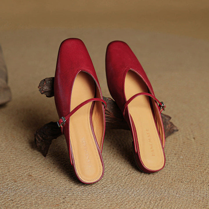 Miral Authentic Leather Slip-On Mules