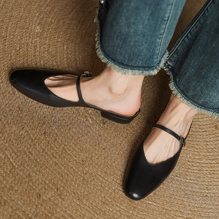 Merisa Authentic Leather Slip-On Mules