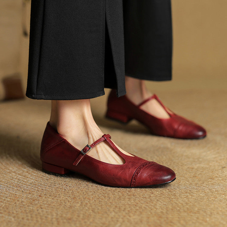 Graneth Authentic Leather Ballet Flats