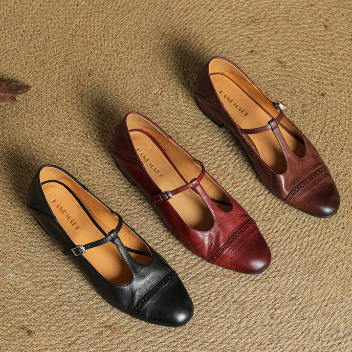 Graneth Authentic Leather Ballet Flats