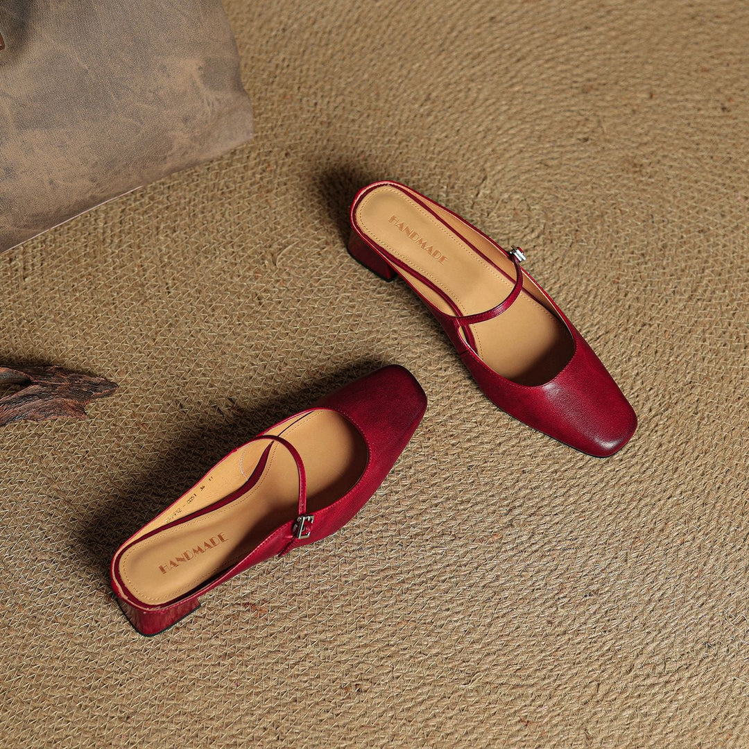 Esmer Authentic Leather Slip-On Mules