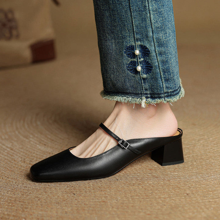 Esmer Authentic Leather Slip-On Mules