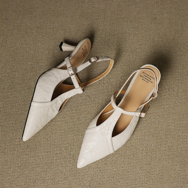 Authentic Noir Leather High Heels