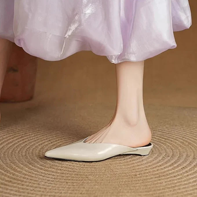 Eneva Genuine Leather Slip-On Mules