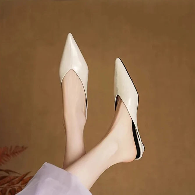 Eneva Genuine Leather Slip-On Mules