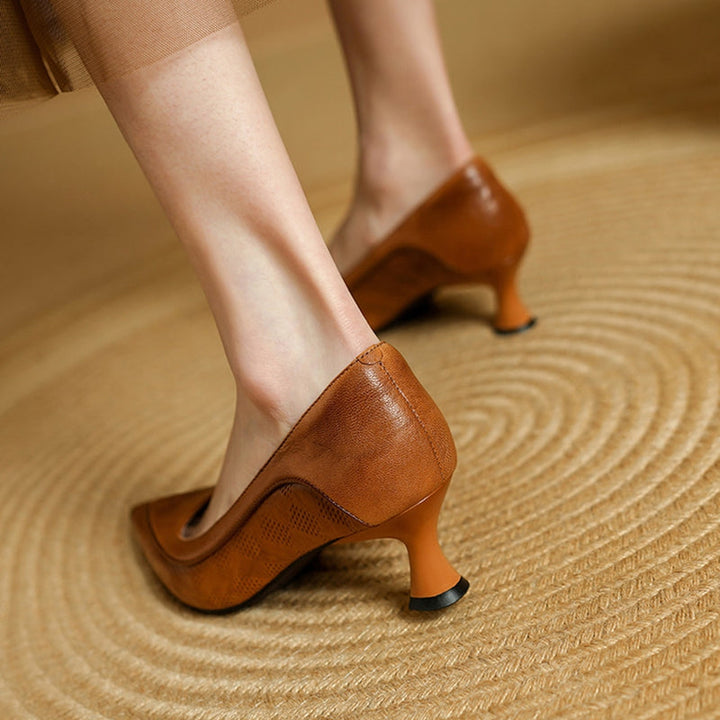 Belle Authentic Leather High Heels