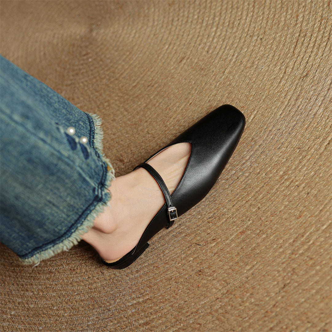 Miral Authentic Leather Slip-On Mules