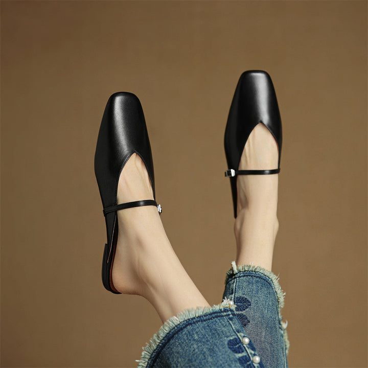 Miral Authentic Leather Slip-On Mules