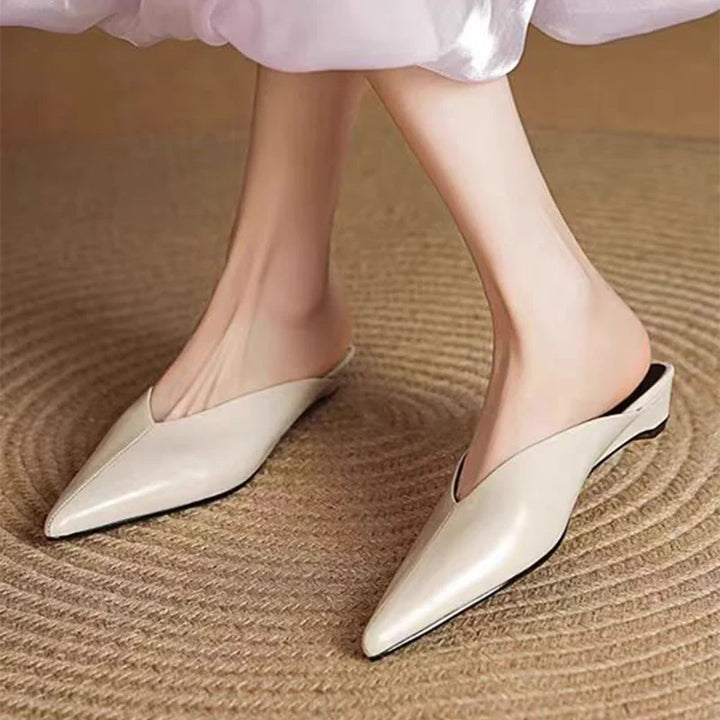 Eneva Genuine Leather Slip-On Mules