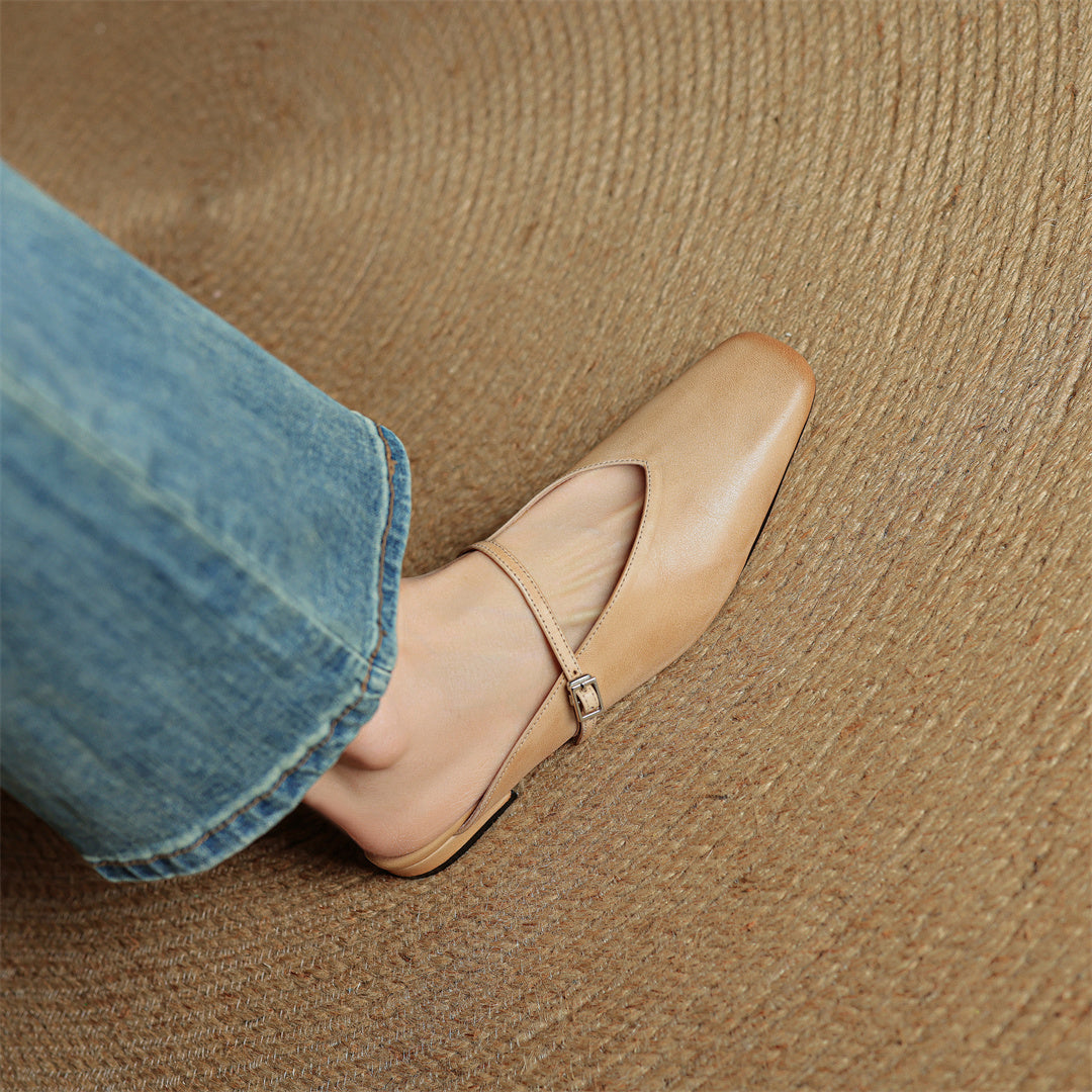 Miral Authentic Leather Slip-On Mules