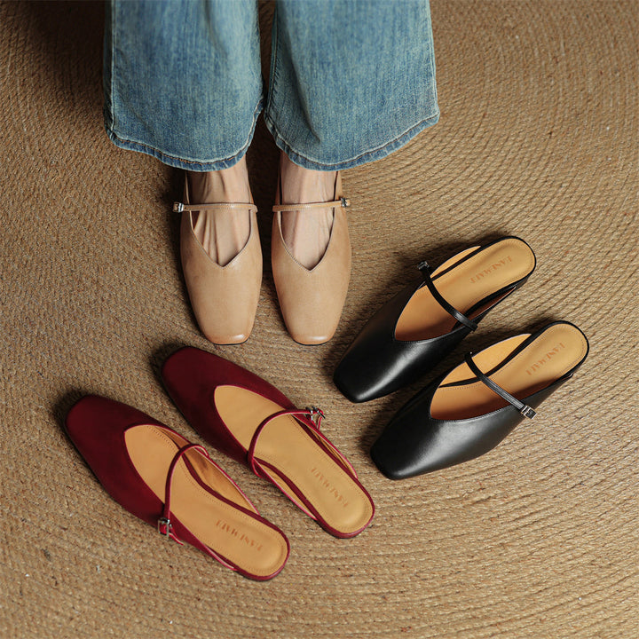 Miral Authentic Leather Slip-On Mules