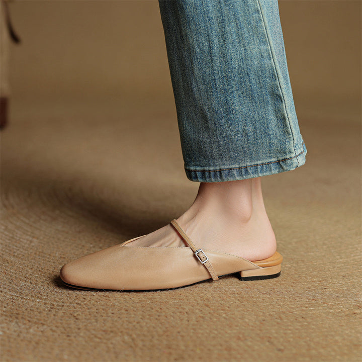 Miral Authentic Leather Slip-On Mules