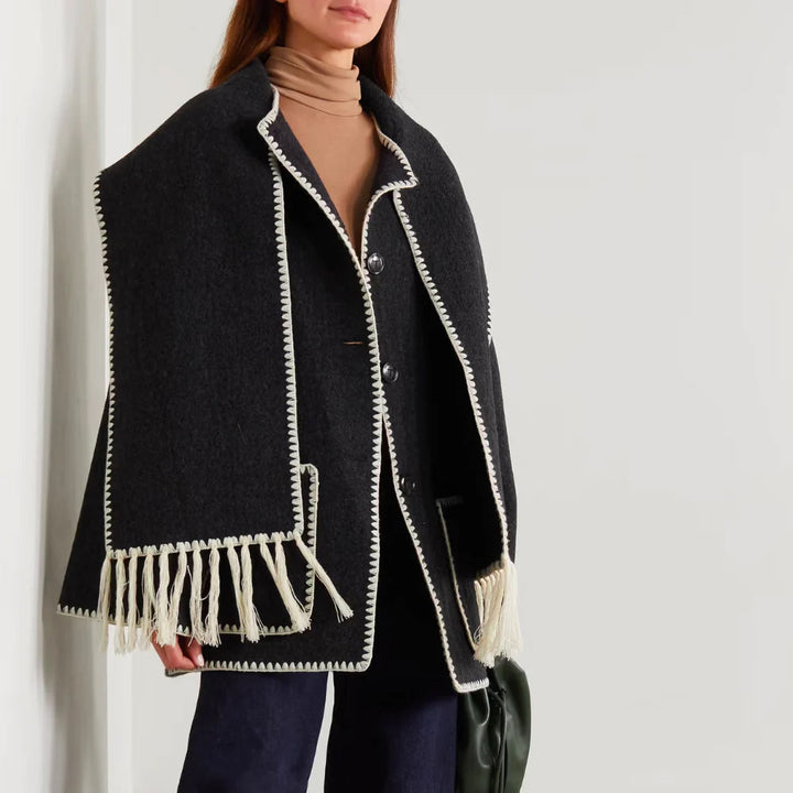 Sofia Amoretti Wool-Blend Scarf Coat