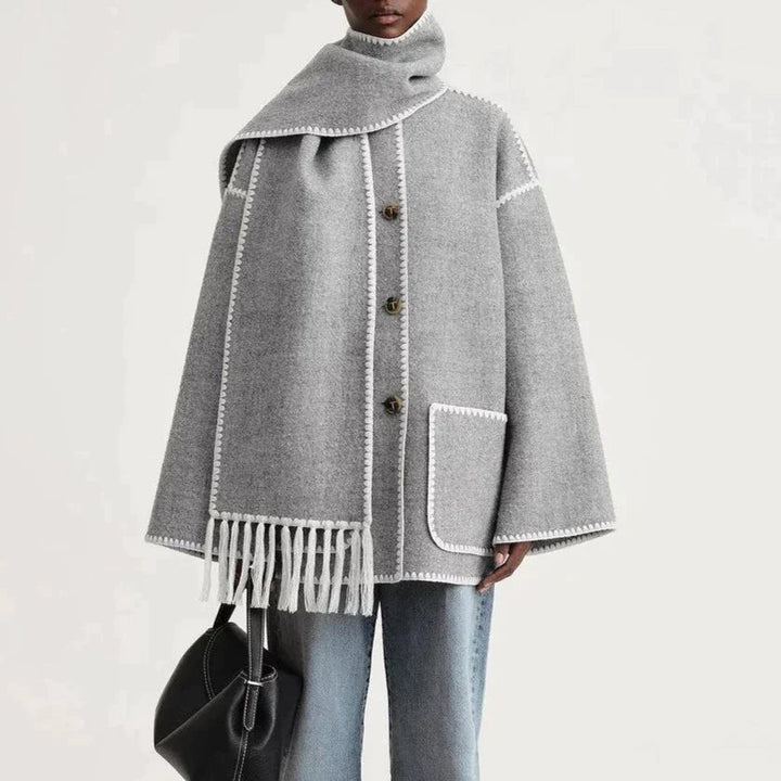 Sofia Amoretti Wool-Blend Scarf Coat