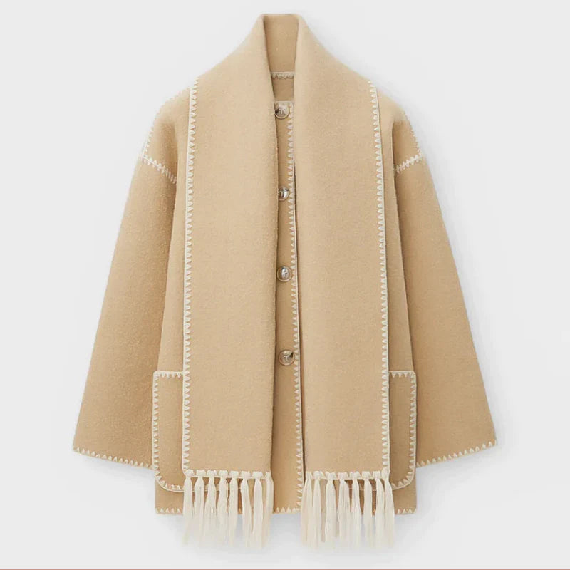 Sofia Amoretti Wool-Blend Scarf Coat