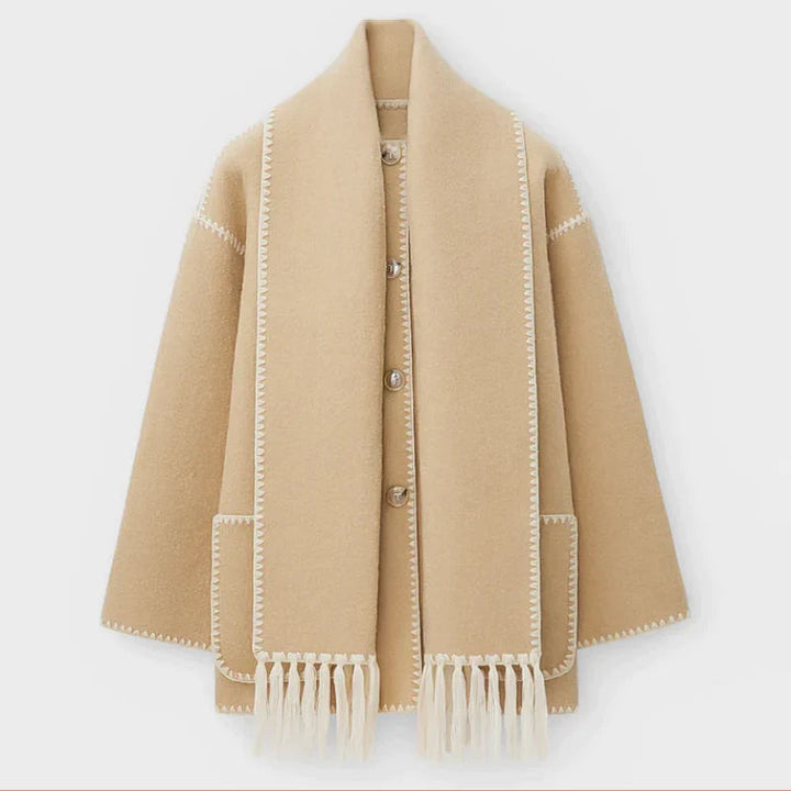 Sofia Amoretti Wool-Blend Scarf Coat
