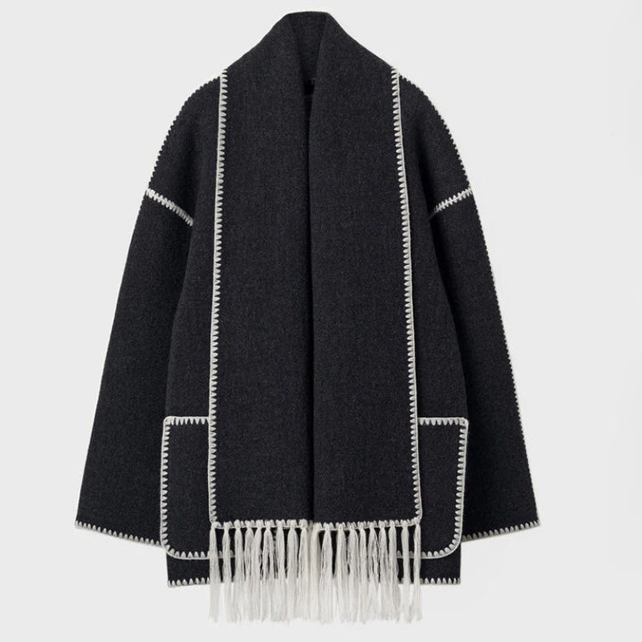Sofia Amoretti Wool-Blend Scarf Coat