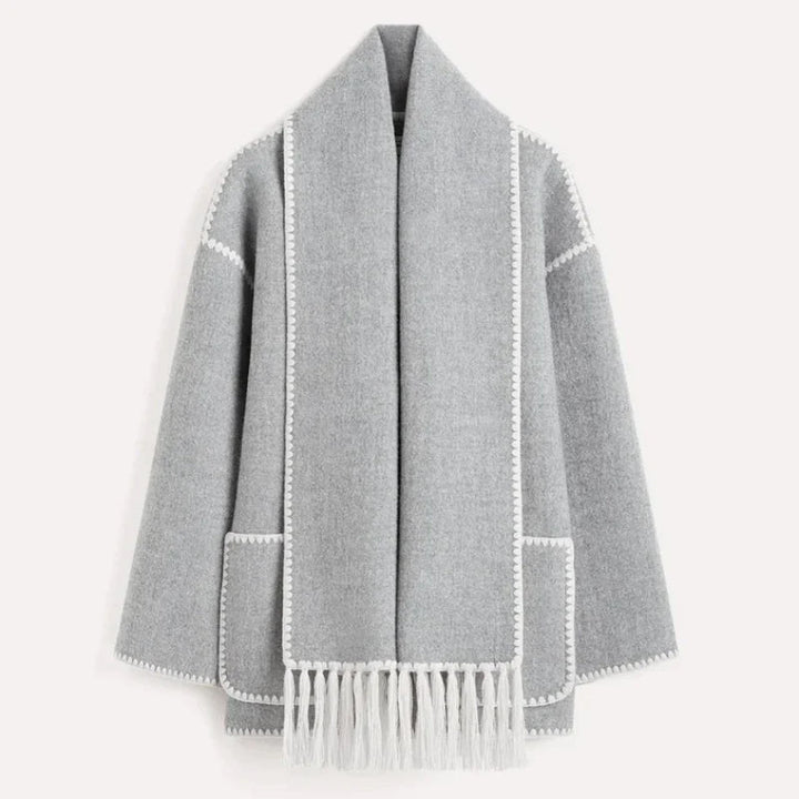 Sofia Amoretti Wool-Blend Scarf Coat