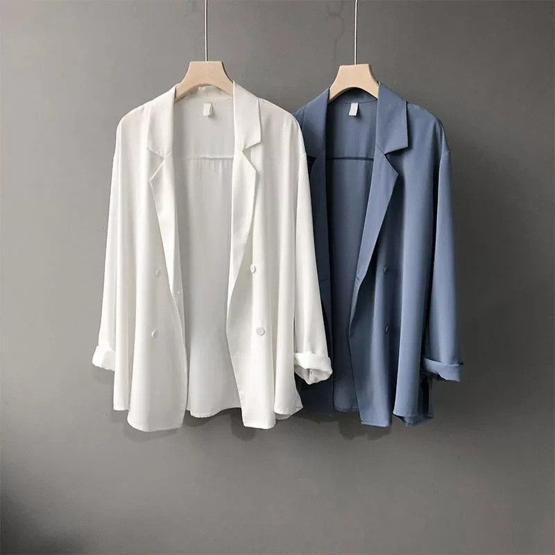 Valentina Rossi Pearl-Embellished Light Blazer