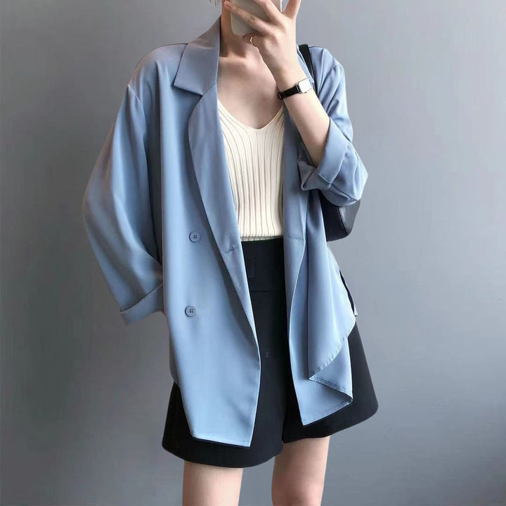 Valentina Rossi Pearl-Embellished Light Blazer