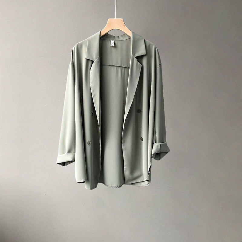 Valentina Rossi Pearl-Embellished Light Blazer