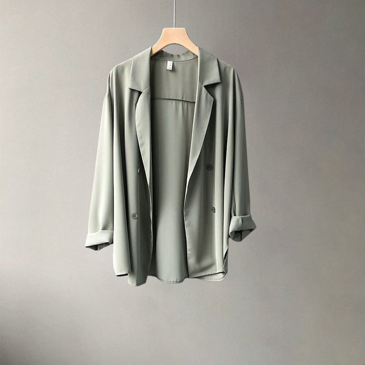 Valentina Rossi Pearl-Embellished Light Blazer