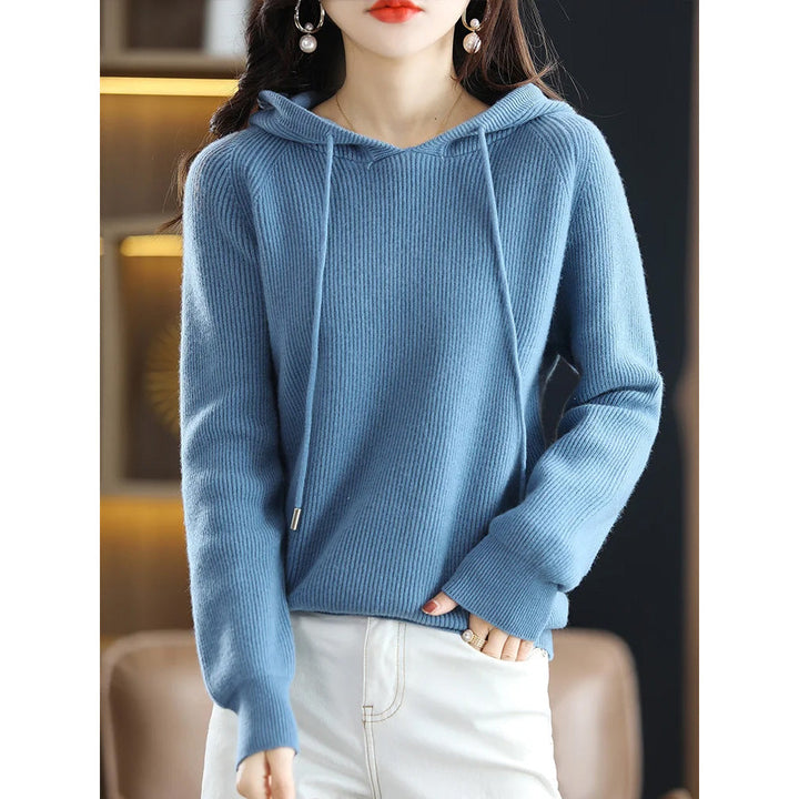 Women's Cashmere Wool Knit Sweater with Hood