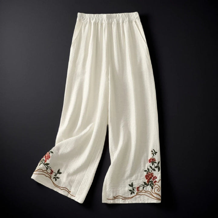 Floral Linen Trousers