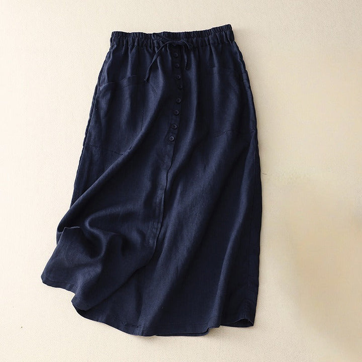 Mary Linen Midi Skirt